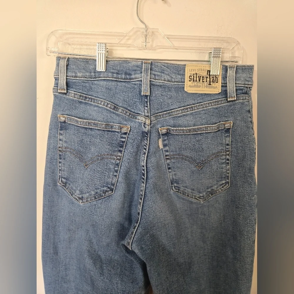 Levi's SilverTab Jeans Womens Size 28 Mom Jean Blue Denim Skinny High Waisted - Picture 3 of 9
